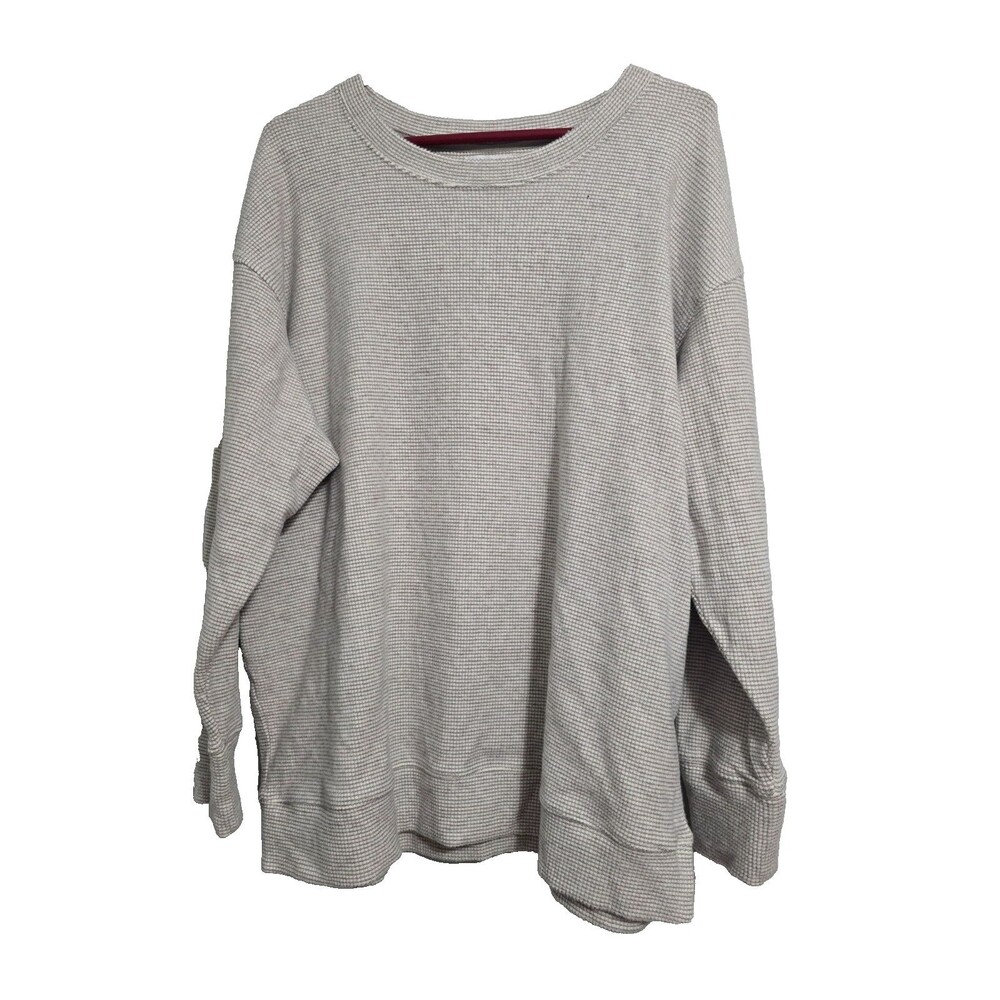 Maurices Size 2XL Womens Cozy Thermal Knit Sweatshirt Gray NWT